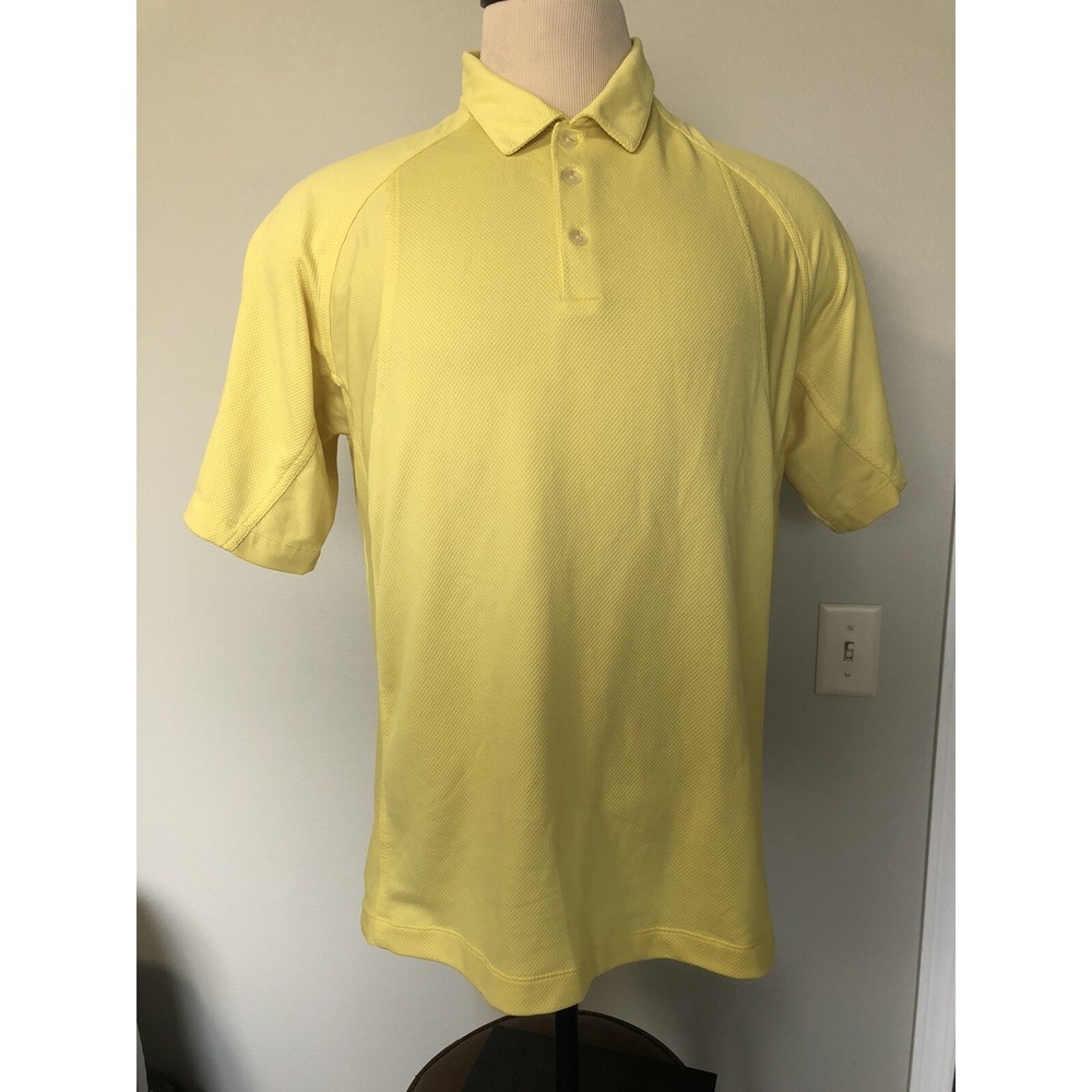 Nike Golf Yellow Polo shirt Size L Large Short‎ Sleeve Shirt